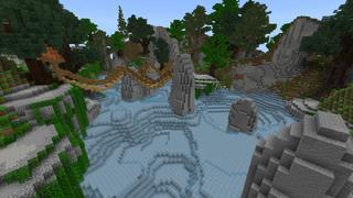 Screenshot of the Minecraft Bedrock Marketplace product Crystal Falls created by Pixelusion.
