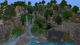 Screenshot of the Minecraft Bedrock Marketplace product Crystal Falls created by Pixelusion.