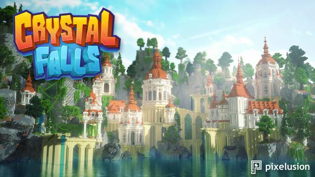 Thumbnail of the Minecraft Bedrock Marketplace product Crystal Falls created by Pixelusion.