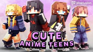 Thumbnail of the Minecraft Bedrock Marketplace product Cute Anime Teens created by Pixelusion.
