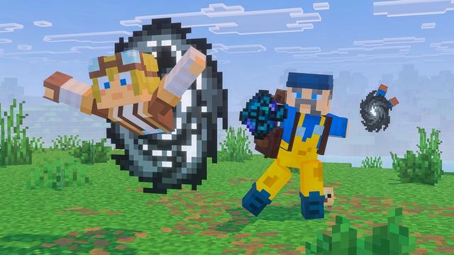 Screenshot of the Minecraft Bedrock Marketplace product Dimensional Backpacks Add-On created by Pixelusion.