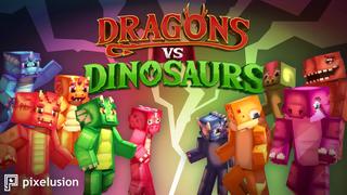 Thumbnail of the Minecraft Bedrock Marketplace product Dragons vs Dinosaurs created by Pixelusion.
