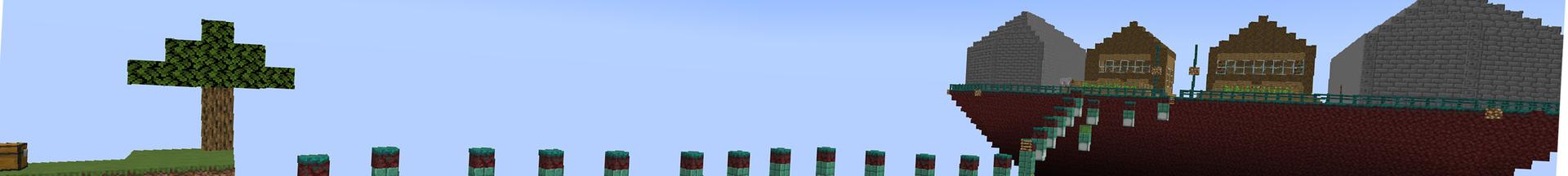 Panorama of the Minecraft Bedrock Marketplace product Epic Parkour Skyblock created by Pixelusion.