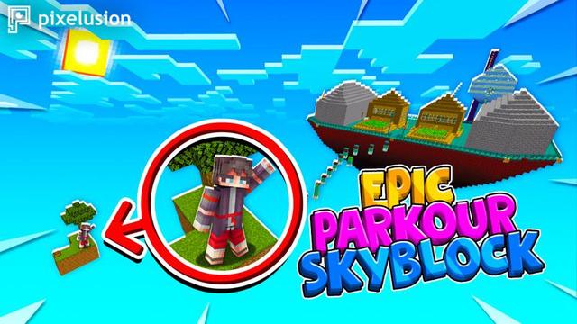 Thumbnail of the Minecraft Bedrock Marketplace product Epic Parkour Skyblock created by Pixelusion.