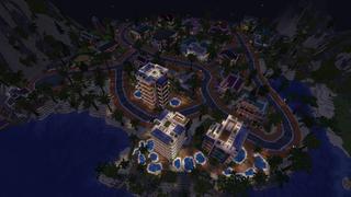 Screenshot of the Minecraft Bedrock Marketplace product Family Paradise Town Vacation created by Pixelusion.
