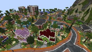 Screenshot of the Minecraft Bedrock Marketplace product Family Paradise Town Vacation created by Pixelusion.