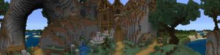 Panorama of the Minecraft Bedrock Marketplace product Fantastic Mountainside Base created by Pixelusion.