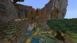 Screenshot of the Minecraft Bedrock Marketplace product Fantastic Mountainside Base created by Pixelusion.