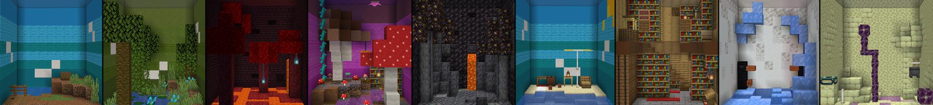 Panorama of the Minecraft Bedrock Marketplace product Find The Button created by Pixelusion.