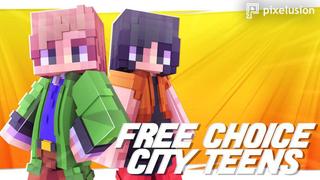 Thumbnail of the Minecraft Bedrock Marketplace product Free Choice City Teens created by Pixelusion.