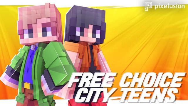 Thumbnail of the Minecraft Bedrock Marketplace product Free Choice City Teens created by Pixelusion.