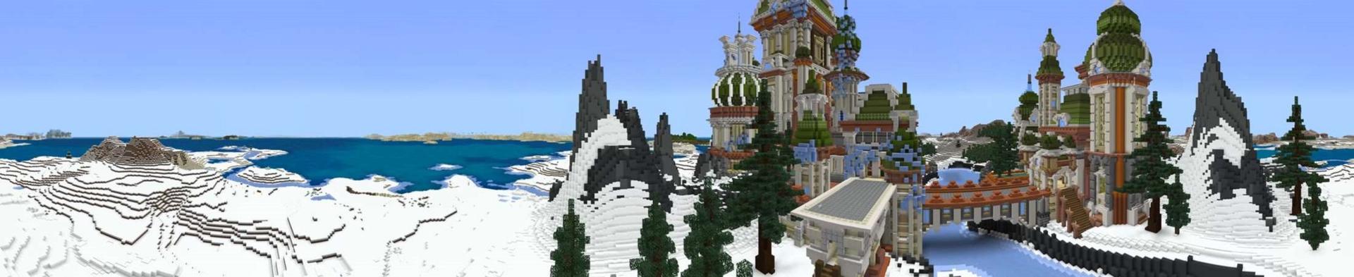 Panorama of the Minecraft Bedrock Marketplace product Frozen Palace created by Pixelusion.