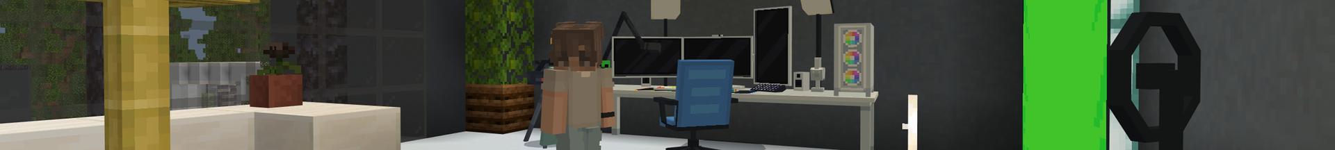Panorama of the Minecraft Bedrock Marketplace product Gamer Town created by Pixelusion.