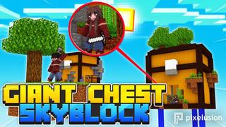 Thumbnail of the Minecraft Bedrock Marketplace product Giant Chest Skyblock created by Pixelusion.