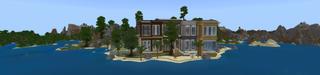 Panorama of the Minecraft Bedrock Marketplace product Hacker Millionaire Mansion created by Pixelusion.