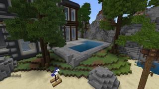 Screenshot of the Minecraft Bedrock Marketplace product Hacker Millionaire Mansion created by Pixelusion.