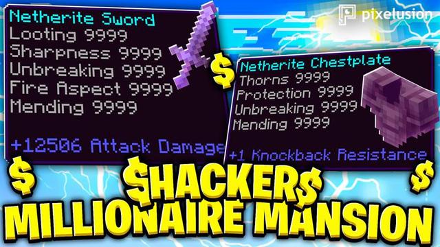 Thumbnail of the Minecraft Bedrock Marketplace product Hacker Millionaire Mansion created by Pixelusion.