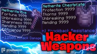 Thumbnail of the Minecraft Bedrock Marketplace product Hacker Weapons created by Pixelusion.