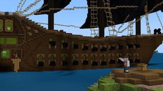 Screenshot of the Minecraft Bedrock Marketplace product Haunted Ship created by Pixelusion.