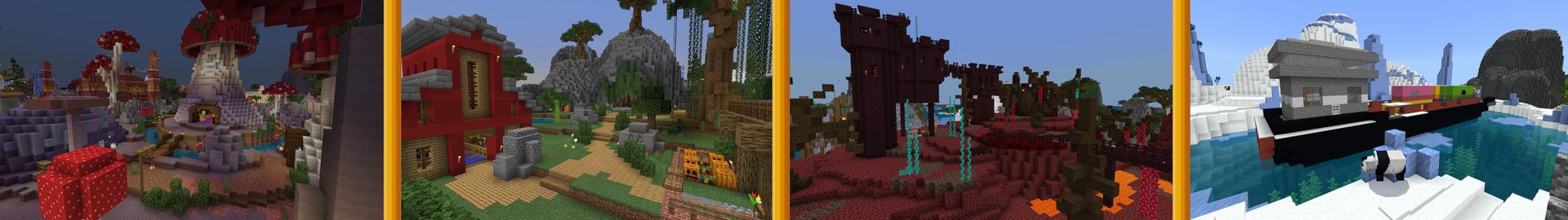 Panorama of the Minecraft Bedrock Marketplace product Hexagon Survival created by Pixelusion.