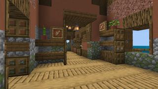 Screenshot of the Minecraft Bedrock Marketplace product Houseboat Survival Wild Ocean created by Pixelusion.