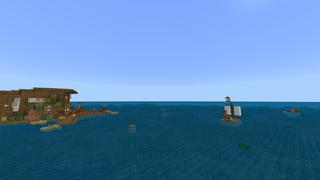 Screenshot of the Minecraft Bedrock Marketplace product Houseboat Survival created by Pixelusion.