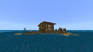 Screenshot of the Minecraft Bedrock Marketplace product Houseboat Survival created by Pixelusion.