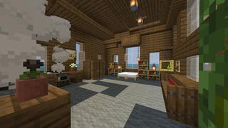 Screenshot of the Minecraft Bedrock Marketplace product Houseboat Survival created by Pixelusion.