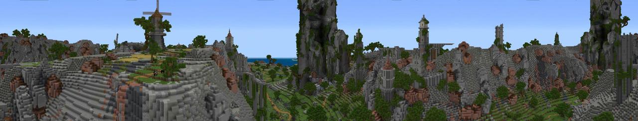Panorama of the Minecraft Bedrock Marketplace product King's Valley created by Pixelusion.