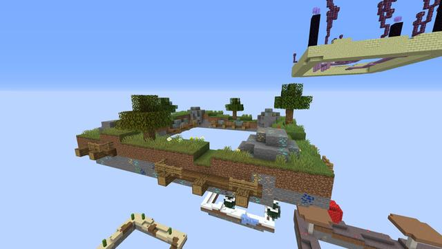 Screenshot of the Minecraft Bedrock Marketplace product Levels Skyblock created by Pixelusion.