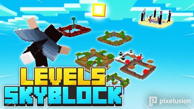Thumbnail of the Minecraft Bedrock Marketplace product Levels Skyblock created by Pixelusion.