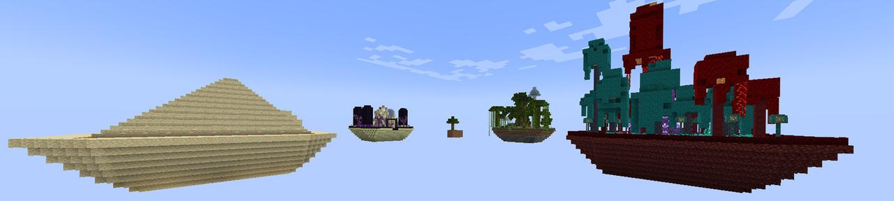 Panorama of the Minecraft Bedrock Marketplace product Lucky Base Skyblock created by Pixelusion.