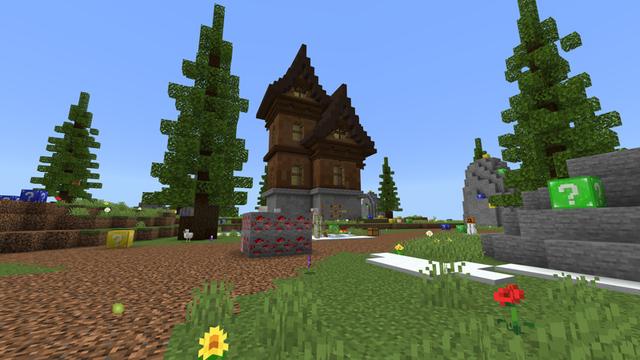 Screenshot of the Minecraft Bedrock Marketplace product Lucky Block Battle created by Pixelusion.