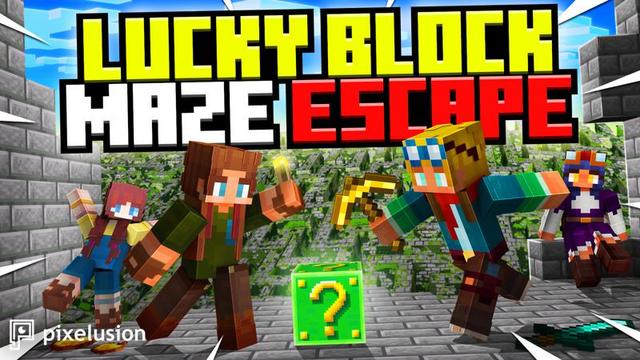 Thumbnail of the Minecraft Bedrock Marketplace product Lucky Block Maze Escape created by Pixelusion.