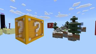 Screenshot of the Minecraft Bedrock Marketplace product Lucky Block Skyblock created by Pixelusion.