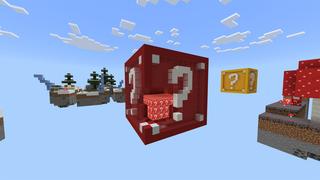Screenshot of the Minecraft Bedrock Marketplace product Lucky Block Skyblock created by Pixelusion.
