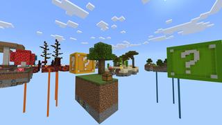 Screenshot of the Minecraft Bedrock Marketplace product Lucky Block Skyblock created by Pixelusion.