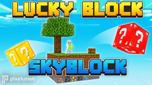 Thumbnail of the Minecraft Bedrock Marketplace product Lucky Block Skyblock created by Pixelusion.