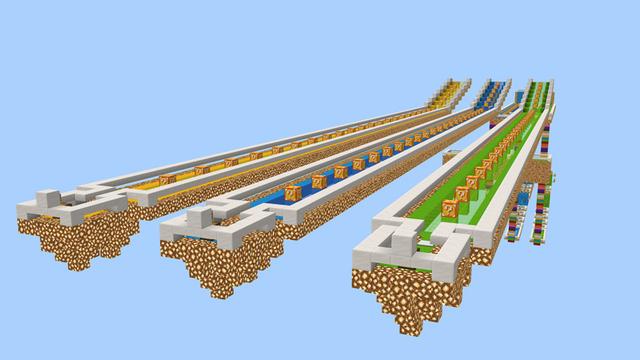 Screenshot of the Minecraft Bedrock Marketplace product Lucky Block Speedrun created by Pixelusion.