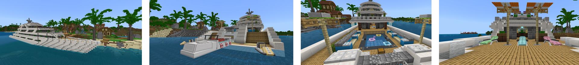 Panorama of the Minecraft Bedrock Marketplace product Luxury Cruise Ship created by Pixelusion.
