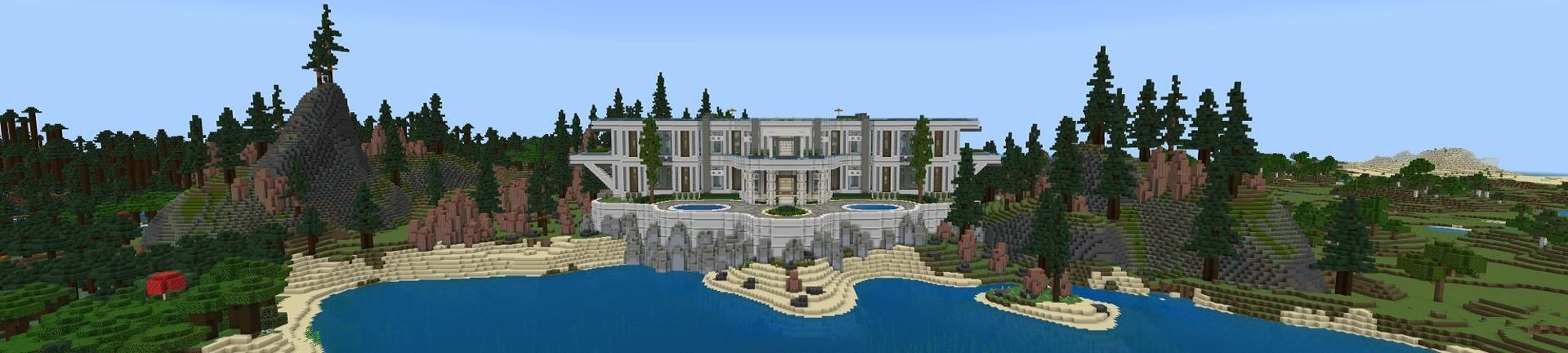 Panorama of the Minecraft Bedrock Marketplace product Luxury Mansion created by Pixelusion.