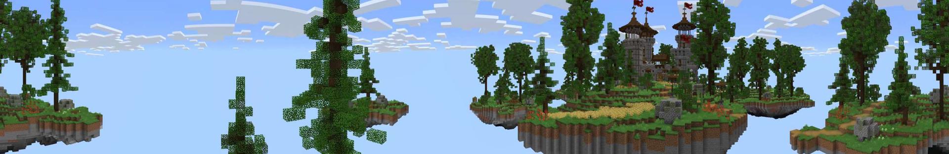 Panorama of the Minecraft Bedrock Marketplace product Medieval Skyblock created by Pixelusion.