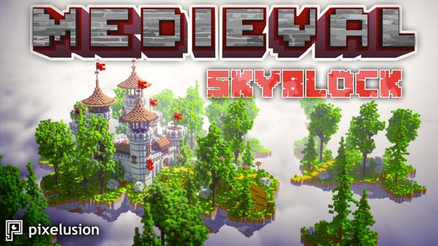 Thumbnail of the Minecraft Bedrock Marketplace product Skyblock médiéval created by Pixelusion.