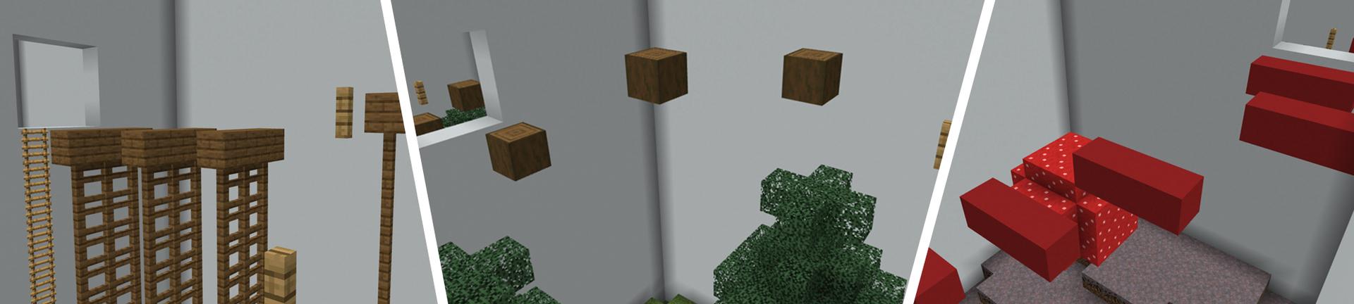 Panorama of the Minecraft Bedrock Marketplace product Mega 100 Levels Parkour created by Pixelusion.