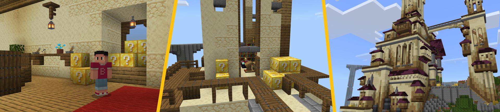 Panorama of the Minecraft Bedrock Marketplace product Mega Lucky Castle created by Pixelusion.