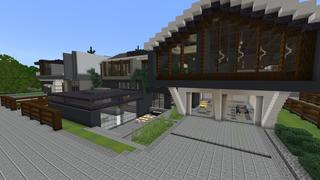 Screenshot of the Minecraft Bedrock Marketplace product Millionaire Lake Mansions created by Pixelusion.