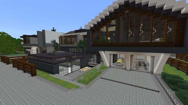 Screenshot of the Minecraft Bedrock Marketplace product Millionaire Lake Mansions created by Pixelusion.