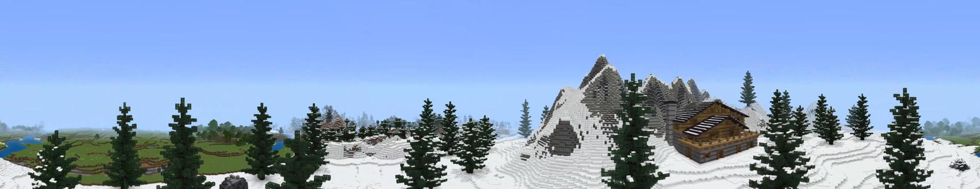 Panorama of the Minecraft Bedrock Marketplace product Millionaire Mountain House created by Pixelusion.