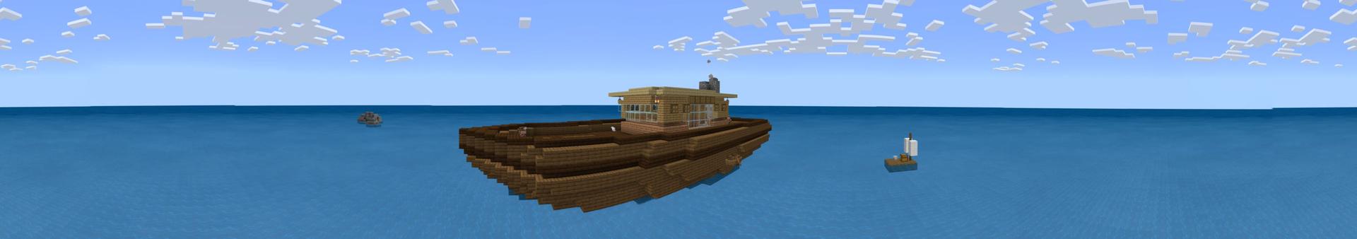 Panorama of the Minecraft Bedrock Marketplace product Mineboat created by Pixelusion.