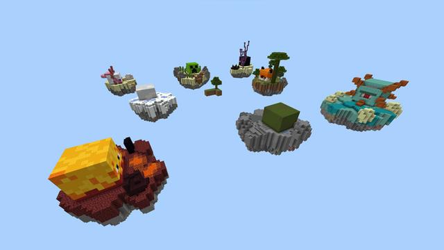 Screenshot of the Minecraft Bedrock Marketplace product Mob Heads Skyblock created by Pixelusion.